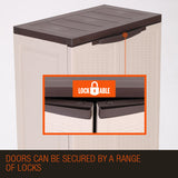 PlantCraft Outdoor Storage Cabinet Waterproof Cupboard Garage Backyard Tool Shed - Side View