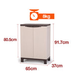 PlantCraft Outdoor Storage Cabinet Waterproof Cupboard Garage Backyard Tool Shed - Rear View