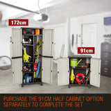 PLANTCRAFT Lockable Outdoor Storage Cabinet - Cupboard Garage Carport Shed - Low Angle