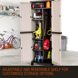 PlantCraft Outdoor Storage Cabinet Cupboard Garage Tool Waterproof Backyard Shed - Side View