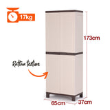 PlantCraft Outdoor Storage Cabinet Cupboard Garage Tool Waterproof Backyard Shed - Rear View