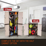 PlantCraft Outdoor Storage Cabinet Cupboard Garage Tool Waterproof Backyard Shed - Close-Up Angle