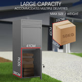 FORTIA Freestanding Parcel Post Box Letterbox, Letter Slot, Woodland Grey - Extra Image