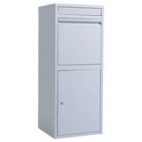 FORTIA Freestanding Parcel Post Box Letterbox, Letter Slot, Light Grey