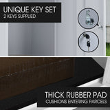 FORTIA Freestanding Parcel Post Box Letterbox, Letter Slot, Light Grey - Close-Up Angle