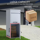 FORTIA Freestanding Parcel Post Box Letterbox, Letter Slot, Light Grey - Extra Image