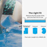 Aurelaqua Pool Cover Roller and 6x3.2m Solar Blanket 400 Micron, Blue - 45-Degree Angle