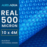 AURELAQUA Pool Cover 500 Micron 10x4m Solar Blanket Swimming Thermal Blue - Extra Image