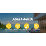 AURELAQUA 400 Micron 10x4.7m Solar Thermal Blanket Swimming Pool Cover, Blue - Low Angle