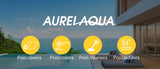 AURELAQUA 500 Micron 9.5x4m Solar Thermal Blanket Swimming Pool Cover, Blue - Front View