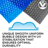 AURELAQUA Solar Swimming Pool Cover 400 Micron Heater Bubble Blanket 9.5x5m - 45-Degree Angle