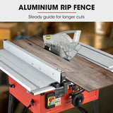Baumr-AG 2000W 254mm Corded Table Saw with Stand, Extendable, Laser Guide - Close-Up Angle