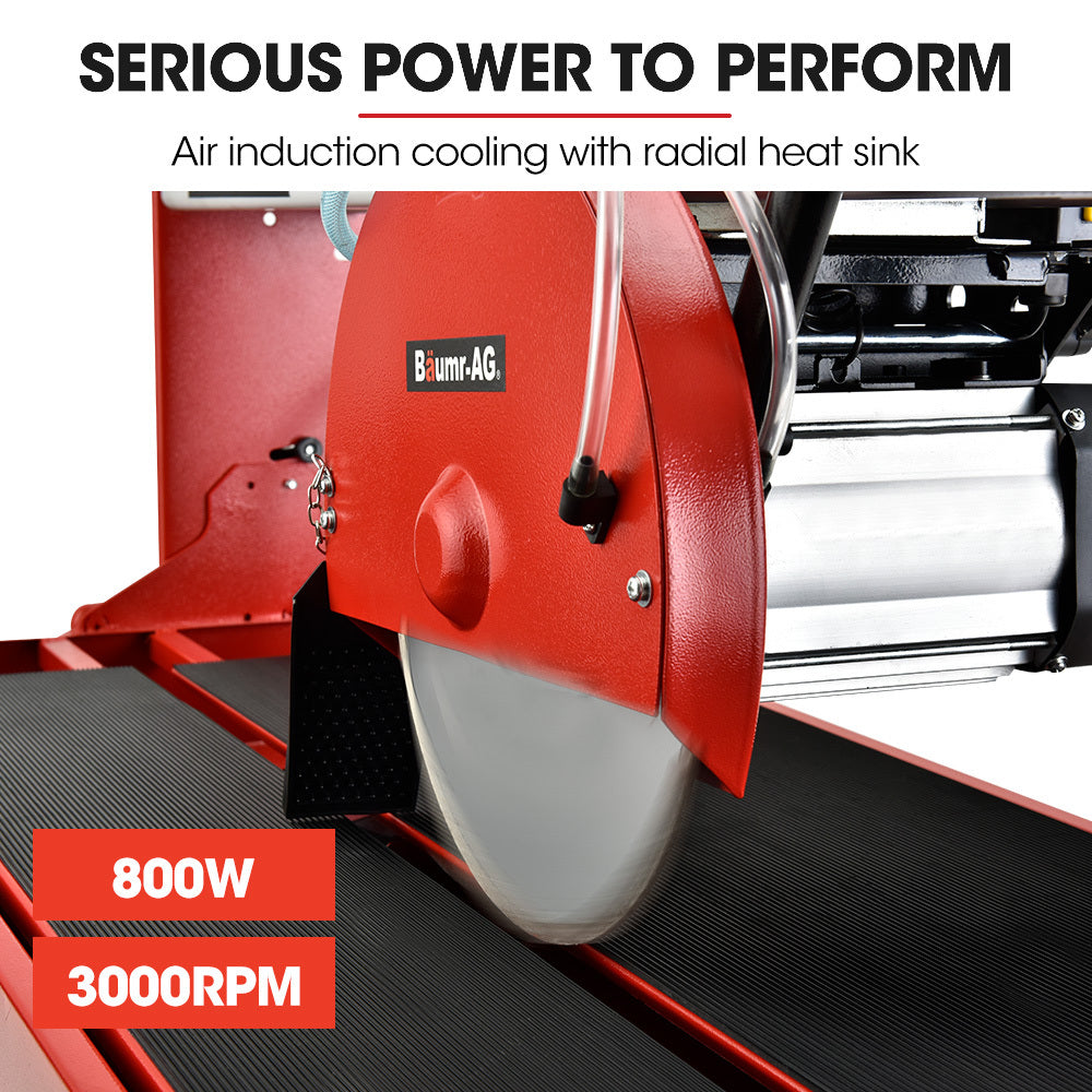 BAUMR-AG 800W Electric Tile Saw Cutter with 200mm (8) Blade, 720mm Cutting Length, Side Extension Table