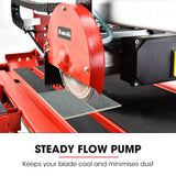 BAUMR-AG 800W Electric Tile Saw Cutter with 200mm (8) Blade, 720mm Cutting Length, Side Extension Table - Top-Down View