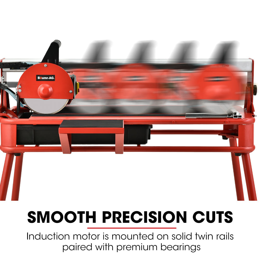 BAUMR-AG 800W Electric Tile Saw Cutter with 200mm (8) Blade, 720mm Cutting Length, Side Extension Table