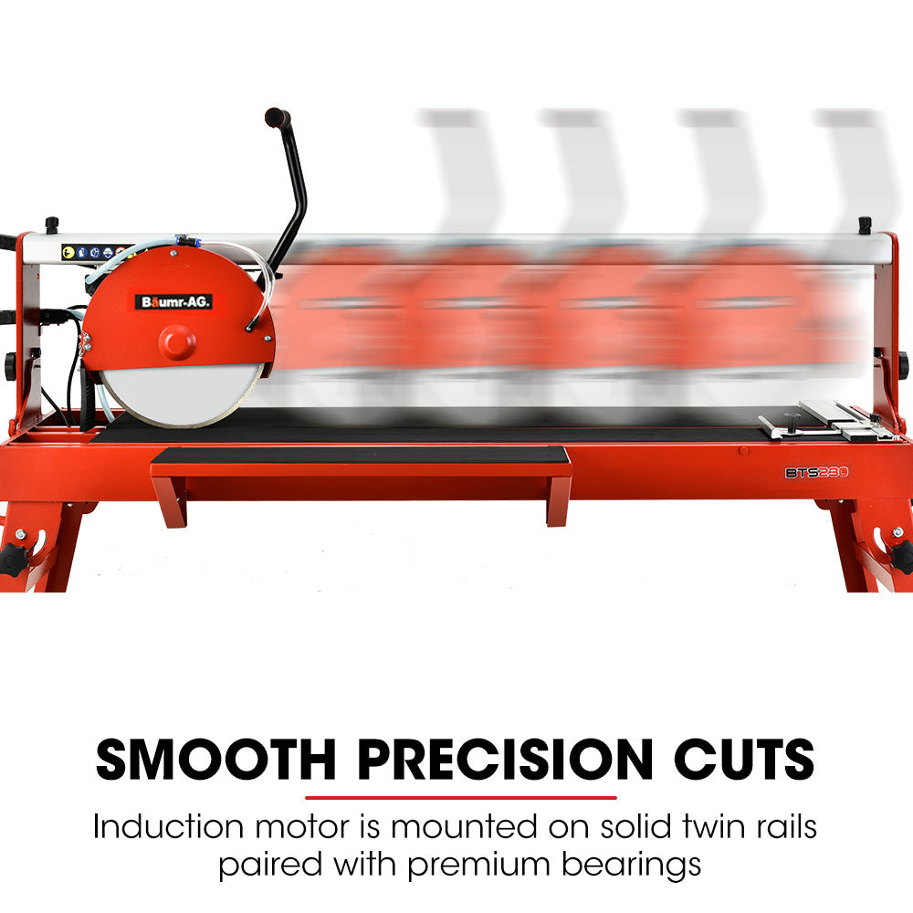 BAUMR-AG 1500W Electric Tile Saw Cutter with 300mm (12) Blade, 920mm Cutting Length, Side Extension Table