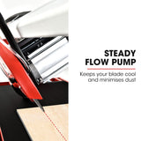 BAUMR-AG 1500W Electric Tile Saw Cutter with 300mm (12) Blade, 920mm Cutting Length, Side Extension Table - Close-Up Angle