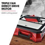BAUMR-AG 650W Electric Tile Saw Cutter with 180mm (7) Blade - Front View