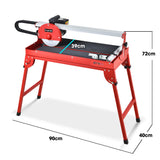 BAUMR-AG 800W Electric Tile Saw Cutter with 200mm (8) Blade, 620mm Cutting Length - Rear View