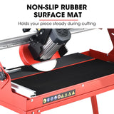 BAUMR-AG 800W Electric Tile Saw Cutter with 200mm (8) Blade, 620mm Cutting Length - Close-Up Angle