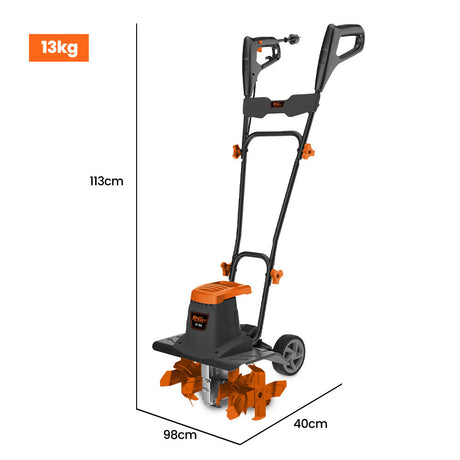 PLANTCRAFT Electric Rotary Hoe Garden Tiller Soil Cultivator, Adjustable Depth, 6 Tines, Adjustable