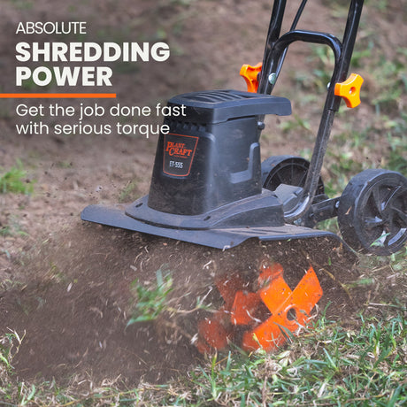 PLANTCRAFT Electric Rotary Hoe Garden Tiller Soil Cultivator, Adjustable Depth, 6 Tines, Electric