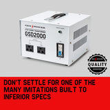 Genpower 2000W Step Down Transformer 240V-110V Stepdown Voltage Converter AU-US - Front View