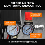 Unimac 70L 2.2kW Commercial Air Compressor, 280L/min 116PSI, Brushless Motor, Certified Tank, Long Service Life - Close-Up Angle
