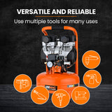 UNIMAC 15L Pancake Air Compressor, 116PSI Portable Silent Oil-Free Electric, for Airtools Tyre Inflation - Close-Up Angle