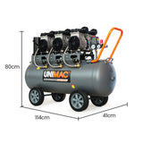 UNIMAC 100L 4.5HP Silent Oil-Free Air Compressor, with Twin Nitto Outlets, 15A Plug - Extra Image