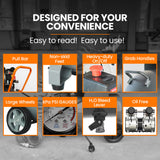 UNIMAC 40L 2.0HP Silent Oil-Free Electric Air Compressor, Portable, Twin Nitto Outlets - Close-Up Angle