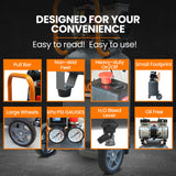 Unimac 2HP 50L Silent Oil-Free Portable Electric Air Compressor, Vertical, for Airtools, Tyre Inflation - Close-Up Angle