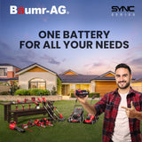 BAUMR-AG 20V 2Ah SYNC Lithium-Ion Battery, Replacement or Spare Battery, Rechargeable - Side View
