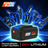 POWERBLADE 20V 4Ah Lithium-Ion Replacement or Spare Battery - Front View