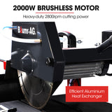 BAUMR-AG 2000W 350mm 14 Brick & Masonry Table Saw, Electric Tile Concrete Cutting, with Stand - Side View