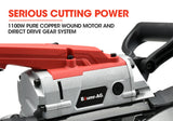 BAUMR-AG Portable Band Saw Cold Cut Metal Cut Off Bandsaw Steel Hand Drop Slicer Cutter Chop - 45-Degree Angle