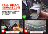 BAUMR-AG Portable Band Saw Cold Cut Metal Cut Off Bandsaw Steel Hand Drop Slicer Cutter Chop - Close-Up Angle