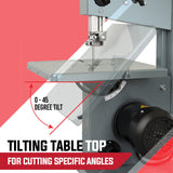 Baumr-AG Bandsaw Wood Cutting Band Saw Portable Wood Vertical Benchtop Machine - Top-Down View