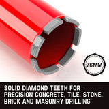 Baumr-AG Diamond Core Drill Bit 76mm Concrete Wet Dry Tile Stone Brick Marble 1-1/4 UNC - Side View