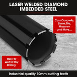Diamond Core Drill Bit 102mm Concrete Wet Dry Tile Stone Brick Marble 1-1/4 UNC - Front View