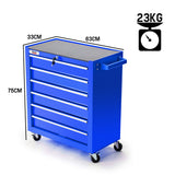 BULLET 6 Drawer Tool Box Cabinet Trolley Garage Toolbox Storage Mechanic Chest - Rear View