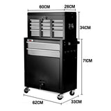 BULLET 8 Drawer Tool Box Cabinet Chest Storage Toolbox Garage Organiser Set - 45-Degree Angle