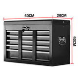 BULLET 9 Drawer Tool Box Chest Mechanic Garage Storage Toolbox Set Organiser - Rear View