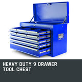 BULLET 9 Drawer Tool Box Chest Mechanic Organiser Garage Storage Toolbox Set - Front View