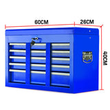 BULLET 9 Drawer Tool Box Chest Mechanic Organiser Garage Storage Toolbox Set - Rear View