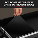 Bullet Pro 4 Drawer Tool Box Cabinet Trolley Storage, with 1-Door Toolbox Garage Organiser Set, Black - Extra Image