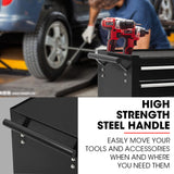 BULLET Pro 7 Drawer Tool Box Cabinet Trolley Storage, Toolbox Garage Organiser Set, Black - Close-Up Angle