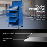 BULLET 8 Drawer Tool Box Cabinet Chest Storage, Toolbox Garage Organiser Set, Blue - Side View