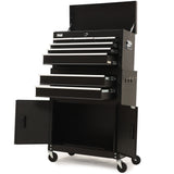 BULLET Pro 8 Drawer Tool Box Chest Cabinet Storage, with 2-Door Toolbox Garage Organiser Set, Black - Extra Image