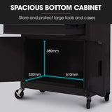 BULLET Pro 8 Drawer Tool Box Chest Cabinet Storage, with 2-Door Toolbox Garage Organiser Set, Black - Extra Image